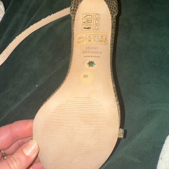 New Stuart Weitzman Metalic Snake (8) NUDISTCURVE 100 SANDAL - Picture 5 of 7